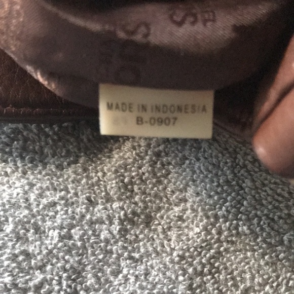 Michael Kors brown soft leather shoulder purse with canvas strap - Picture 12 of 16